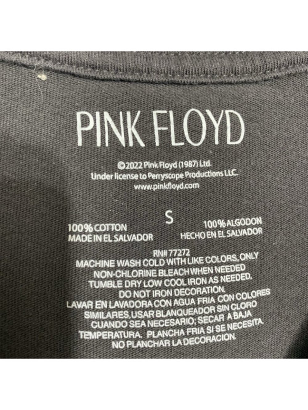 Pink Floyd Graphic T Shirt Mens Small Black Dark Side of the Moon WorldTour 2022 - Picture 3 of 6